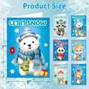 2 x Treasure Cove Winter Card Making Kit Kids Christmas Cards Bulk Winter Animal DIY Handmade Greeting Card for Holiday Xmas Home Classroom Activities Party Favor 12Pcs