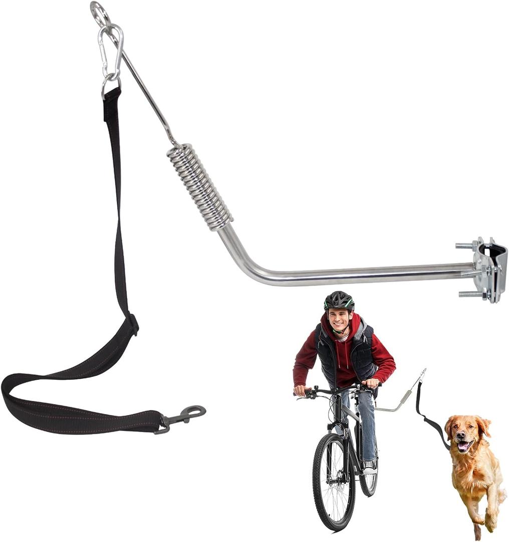 Bike Dog Leash Attachment with Shock Absorber, Hands-Free Heavy Duty Dog Bicycle Leash