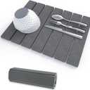 Stone Dish Drying Mats for Kitchen Counter, 16"12" Heat-resistant Quick Dry Collapsible Super Absorbent Diatomaceous Earth Pad for Dishes Bottles Cups, Fits Any Countertop, Gray