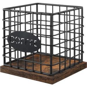 YINMIT K Cup Holder Organizer, Sturdy Coffee Pod Holder Organizer, 35 Kcup Large Capacity Storage Basket for Kitchen Counter and Office Desktop (Square Grid)