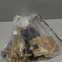 Over The Table Rod Stand with Clamps Adjustable 31"-110'' Length 31"-64" Height Gold Table Balloon Arch Stand with Storage Bag, Metal Decorating Rod Hanging