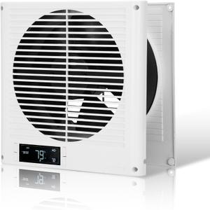 8" Through Wall Fan 305 CFM, Room to Room Air Transfer Fan, Reversible Airflow Design, Programmable Timer, Quietly Circulating Air for Home, Office, Closet, Laundry Room & More