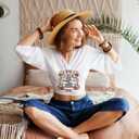 2 x Whaline 20 Sheets Vintage Boho Floral Iron on Stickers Retro Flower Mushroom Butterfly Heat Transfer Vinyl Decals Groovy Hippie Mixed HTV Adhesive Craft Vinyl for Clothing DIY Fabric Decor