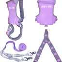 MDXONE Kids SKI Trainer Child SKI Harness with Absorb bungees 9' Rope and Removable seat Harness (Lavender)