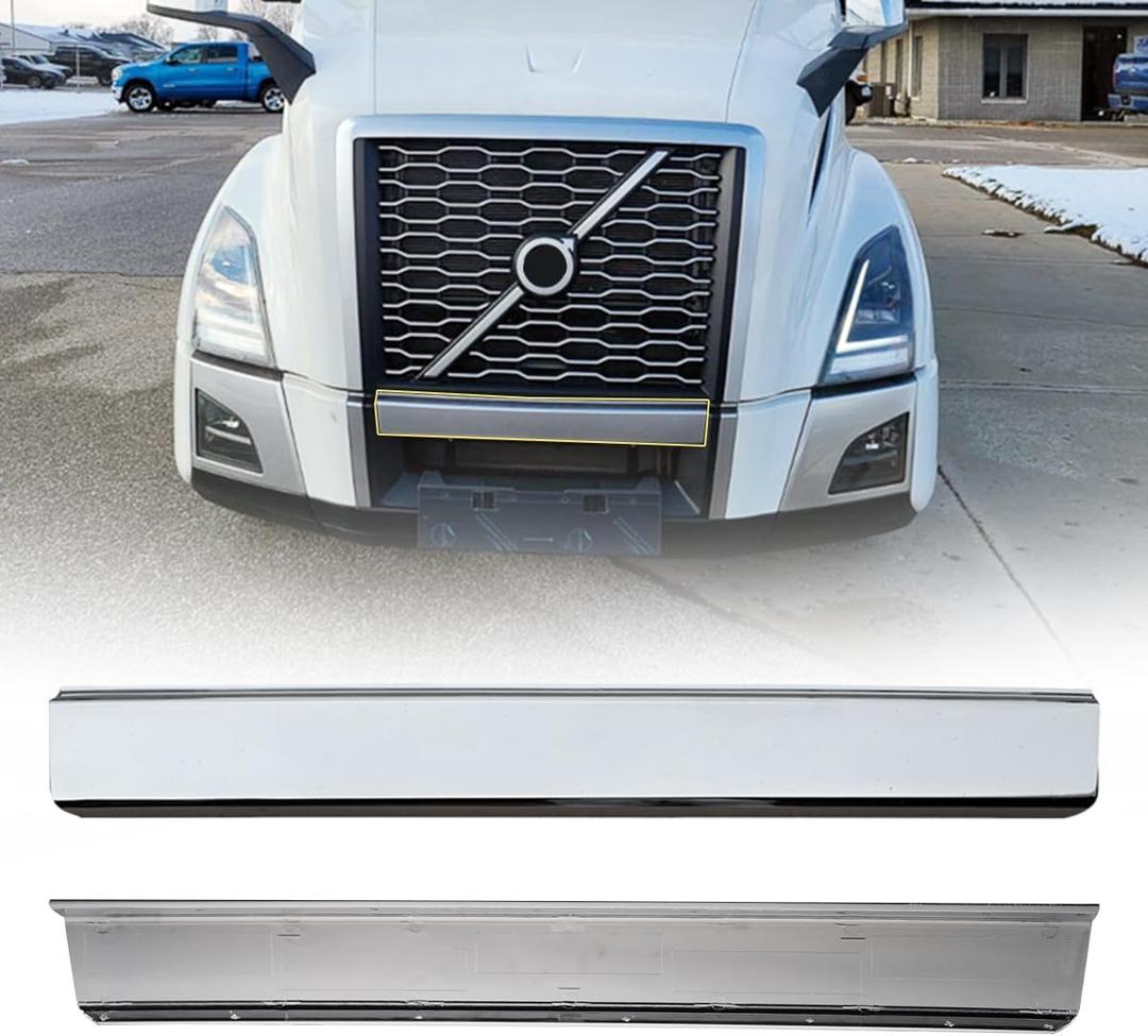 Bumper Trim Mound compatible with Volvo Vnl 2018+ Volvo VNL Middle Center Top Chrome Trim(Middle Center Bumper Trim)