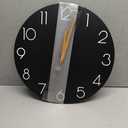 Wall Clock, 16 Inch Wooden Battery Operated Wall Clocks Silent Non-Ticking, Decorative Black Clock for Living Room, Bedroom, Kitchen, Home, Office, School, Hotel