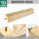 FoDau770 5/16"-18 Bolts Square Furniture Legs 10 Inch, Ash Wood Legs for Furniture Set of 4, Mid Century Modern Feet Wood Replacement Parts for Cabinet Sofa Dresser Chair Ottoman Table