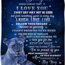 to My Daughter Gifts Blanket from Mom, Blue Lion Blankets for My Daughter, Mothers Day Daughters Gifts from Mom, Moms to Daughters Birthday Gift Super Soft Cozy Flannel Blanket for Bed Sofa 50"x60"