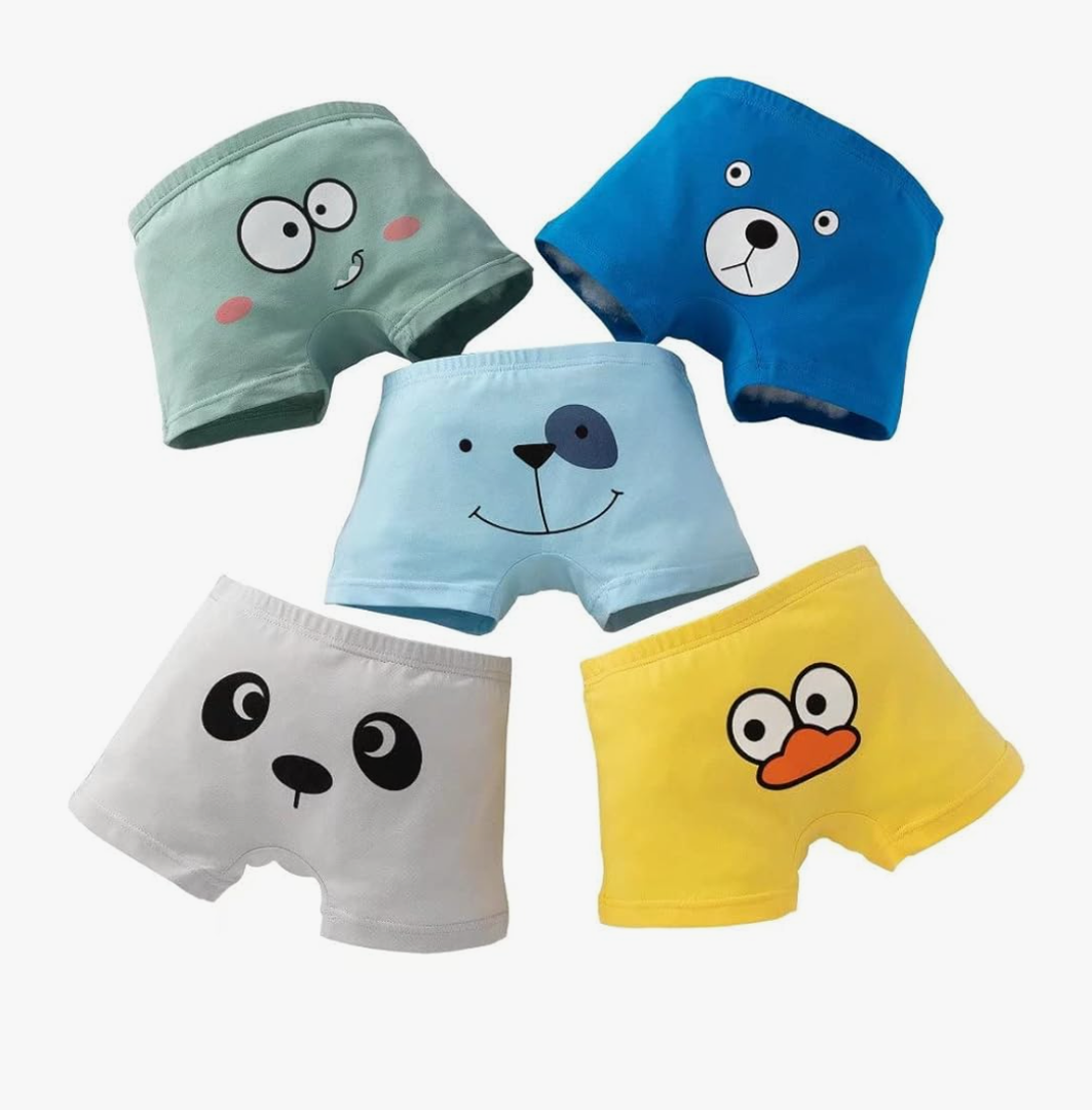 Toddler Boxer Briefs Cotton Boys Underwear Kids Underpants Size 3-12Years (Pack of 5), 5-6 Years