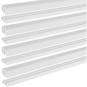 Landical 4 Sets 4 ft Long Plastic Sliding Cabinet Door Track Hardware Set for 1/4" Thick Panels Glass Window Cabinet Door Track for Sliding Closet Doors, Easy Quick Installation (White)