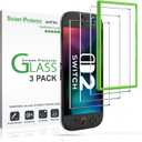 amFilm Tempered Glass Screen Protector Compatible with Nintendo Switch 2 7.9" 2025 Alignment Installation Frame Transparent HD Clear Case Accessories Anti-Scratch (3-Pack) (SWTCH2-7.9")