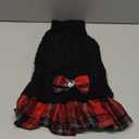 KYEESE Dog Sweater Stretchy Knitwear Pet Sweater Dress Thick Dog Sweaters for Small Dogs Male Warm Pullover Pet Coats Comfy Dogs Clothes with Bowtie Soft Turtleneck Cat Sweaters, Black, Medium