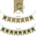 2 x Happy St. Patrick's Day Decorations Decor Banner Backdrop for Home Office Burlap, St. Patrick's Saint Patrick Day Decorations Banner for Wall Fireplace Mantel Indoor Outdoor