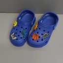 HOBIBEAR Boys and Girls Classic Graphic Garden Clogs Slip on Water Shoes(Toddler/Little Kids/Big Kids) 
(Blue-Size 4 Big Kid)