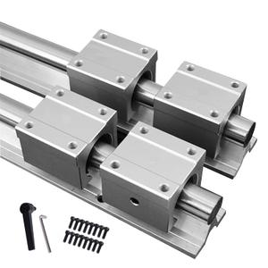 2Pcs SBR20-1200mm Slide Linear Rail with 4Pcs SBR20UU Square Type Bearings Block for Fully Supported 20mm Linear Rail Length 47.2 inch(1200mm)