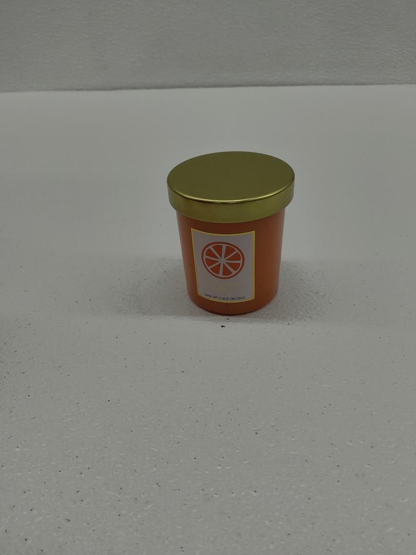 Sprayed Glass Candle W/Metal Lid Orange
