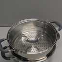 Sunhouse - 3.1 Quarts Steamer Pots With Lid 2-Tier Multipurpose Stainless Steel Steaming Pot Cookware For Vegetable, Dumpling, Sauce, Food - Triple Bottom, Measurement Line