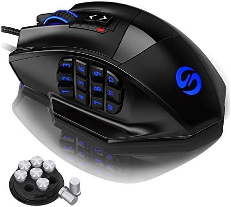 UtechSmart Venus Gaming Mouse RGB Wired, 16400 DPI High Precision Laser Programmable MMO Computer Gaming Mice [IGN's Recommendation]