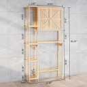 Over-the-Toilet Storage Cabinet with Shelves for Small Bathrooms, Natural, 31.7" x 9.6" x 66.3"