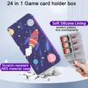 QIANRENON 24 in 1 Game Cassette Magnetic Organizer Case Micro SD Game Card Storage Case, Holds 24 Switch Card+24 MicroSD Card, Storage NDS Switch OLED Switch Lite Card, Purple (Starry Sky Pattern)