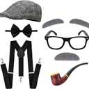 100 Days of School Costume  Old Man Grandpa Vest Set with Hat and Glasses for Holloween