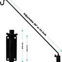 MIXXIDEA 2 Packs Heavy Duty Extended Reach Wall Mounted Deck Hook Wall Pole, Wall Bracket Direction and Length Adjustable Plant Bracket for Bird Feeders, Planters, Suet Baskets, Lanterns, Wind Chimes