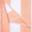 HENBAY Cotton Oversized Beach Towel - Large 70 x 35 Inch Pool Towel, Orange Striped Quick Dry Swimming Cabana Towel