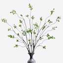 4 Pcs Artificial Ficus Branches Faux Eucalyptus Stems, 47.2 Inch Fake Greenery Stems Realistic Touch Faux Branches for Vase for Office Home Wedding Vase Filler Decoration