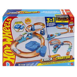 Hot Wheels Toy Car Track Set, Deluxe Building Box with Motorized Booster, 1:64 Scale Vehicle, Speed Snap Track, Boosted Jump Speedway