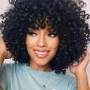 Gowit Gogo Curl Crochet Hair 8 Inch 6 Packs Short Curly Crochet Hair for Black Women Black Deep Ocean Wave Crochet Hair Synthetic Crochet Braids (8inch,1B)