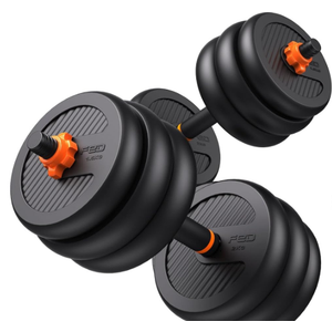 FEIERDUN DS2 Adjustable Dumbbells, Total of 21lbs, Free Weight Set with Connector, 5 in1 Dumbbells Set Used as Barbell, Kettlebells, Push up Stand, Weight Plate, Fitness Exercises for Home Gym Suitable Men/Women