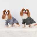 Fitwarm Black Striped Dog Hoodie, Winter Clothes for Small Dogs Boy Girl, Lightweight Pet Hooded Outfit, Black, Silver, XS