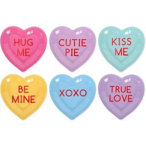 Whaline 36Pcs Heart Paper Plates Valentine's Day Paper Plates Disposable Heart Dinner Plates Conversation Heart Decorative Tableware for Valentine's Day Anniversary Wedding Party Supplies,7.5 x 7.5 in