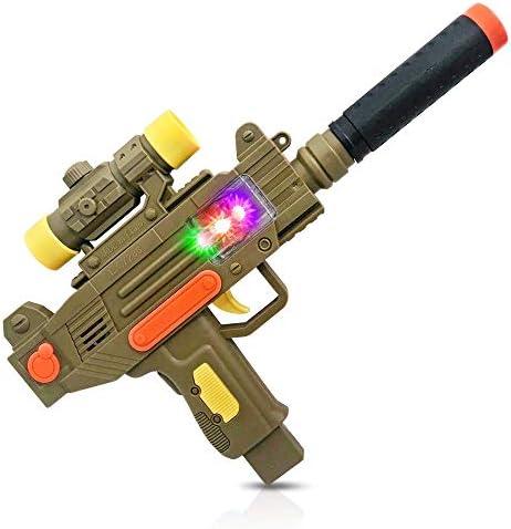 ArtCreativity LED Uzi Style Play Gun with Lights & Sound, 12.5 Inch Toy Gun with Awesome LED & Realistic Sound Effects, Pretend Play Firearm Toy, Great Birthday Gift for Kids - Batteries Not Included