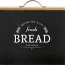 Extra Large Black Farmhouse Bread Box for Kitchen Countertop - Breadbox Holder Fits 2+ Loaves - Bread Storage Container Bin - Rustic Bread Keeper Vintage Metal Kitchen Decor (Black with Wood Lid)