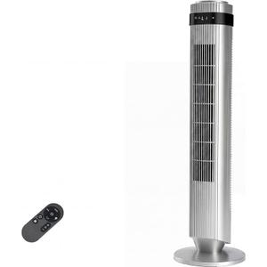 Alpen Oscillating Tower Fan with Remote, 22.3ft/S High Velocity Standing Floor Fan for Bedroom 12h Timer 28db Quiet with LED Display, Bladeless Fans for Home Indoor, Grey