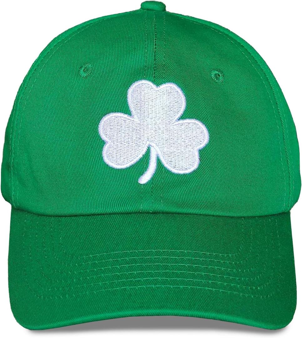 St Patricks Day hat for Men Women Clover Baseball Cap Shamrock Embroidered Green Gifts Saint Pattys Costume Funny