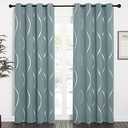 NICETOWN Room Darkening Curtains for Living Room, Stormy Sea, 2 PCs, 52 inch by 84 inch, Easy Care Solid Thermal Insulated Grommet Room Darkening Curtains/Panels/Drapes for Bedroom Decoration