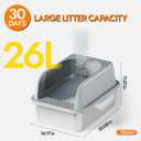 Stainless Steel Cat Litter Box with Lid, 20" L x 14.2" W x11.8 H, Large Cat Litter Box for Multiple Cats with High Sided, No-Leak & Stick, Easy to Clean, Includes Litter Mat & Multi Functional Scoop