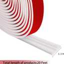 moonoom 20 Ft x 1.1' Wall Decoration Molding Trim, White Self-Adhesive 3D Chair Rail Panel Molding, Flexible DIY Wall Trim for Mirror, Window Frame and Home Decoration