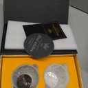 Crystal Whiskey Glasses Set of 2, 10.5 oz Old Fashioned Glasses with Large Ice Ball Molds & Slate Coasters, Lead-Free Bourbon Glass Gift Set in Luxury Box for Men, Scotch, Cocktails