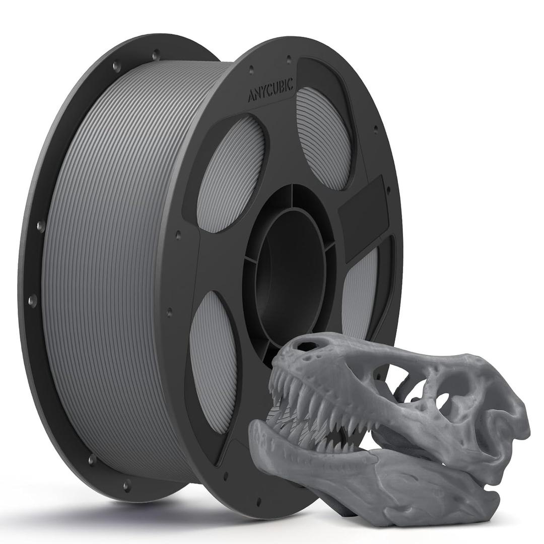 ANYCUBIC PLA 3D Printer Filament, 3D Printing PLA Filament 1.75mm Dimensional Accuracy +/- 0.02mm, 1KG Spool (2.2 lbs), Texture Grey
