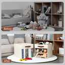 HNZIGE Fabirc Storage Cubes Bin 13x15x13 Clear Storage Cube, 4 Pack Foldable Cloth Cubby Storage Bins for Cube Organizer Closet Cabinet, Large Fabric Storage Bins for Shelves Organizer Bins- Cream