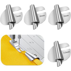 TIGARI Rolled Hem Presser Foot, Sewing Rolled Hemmer Foot, 7/8/9/10mm Wide Rolled Hem Pressure Foot Sewing Machine Feet Hemming Machine Hand Sewing Machine Sewing Accessories