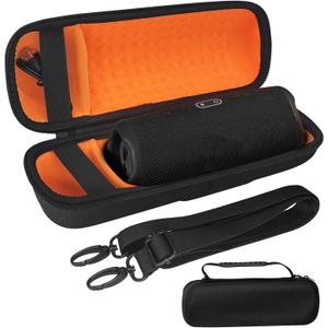 ZLiT Hard Box for JBL Charge 5 Case, Waterproof Travel Protective Carrying Case Storage Charge 5 Bluetooth Speaker and Cables(Inner Orange)