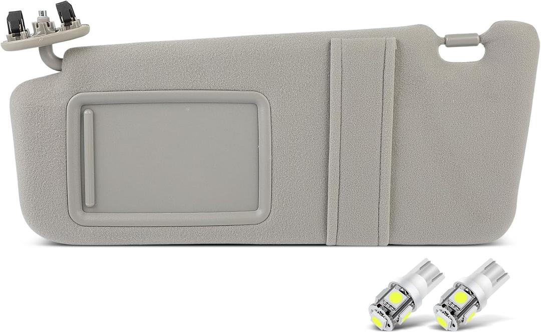 SCITOO Car Sun Visor Assbembly with Mirror Fit for 2007-2011 for Toyota for Camry Gray Without Sunroof(Left Driver Side)