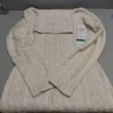 Women Polo Neck Long Slim Fitted Dress Bodycon Turtleneck Cable Knit Sweater S