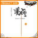 2 x GYGYL 24 PCS Halloween Cupcake Toppers, Glitter Boo Spider Web Bat Cupcake Picks for Halloween Theme Birthday Party Supplies (Boo)