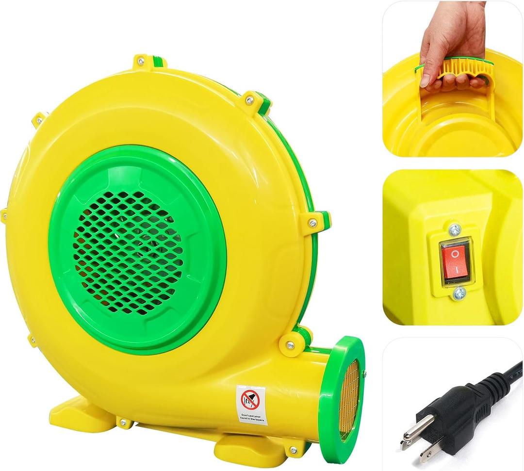 Air Blower for Inflatables, 950Watt 1.25HP Bounce House Bubble House Blower, Electric Fan Pump for Outdoor Inflatable Paint Booth Water Slide, Bouncy Castle, Jumper, Corded
