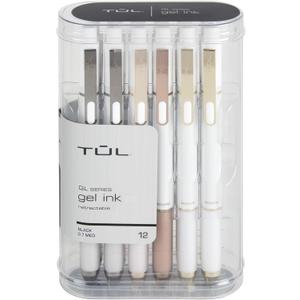 TUL GL Series Retractable Gel Pens, Medium Point, 0.7 mm, Pearl White Barrel, Black Ink, Pack Of 12 Pens